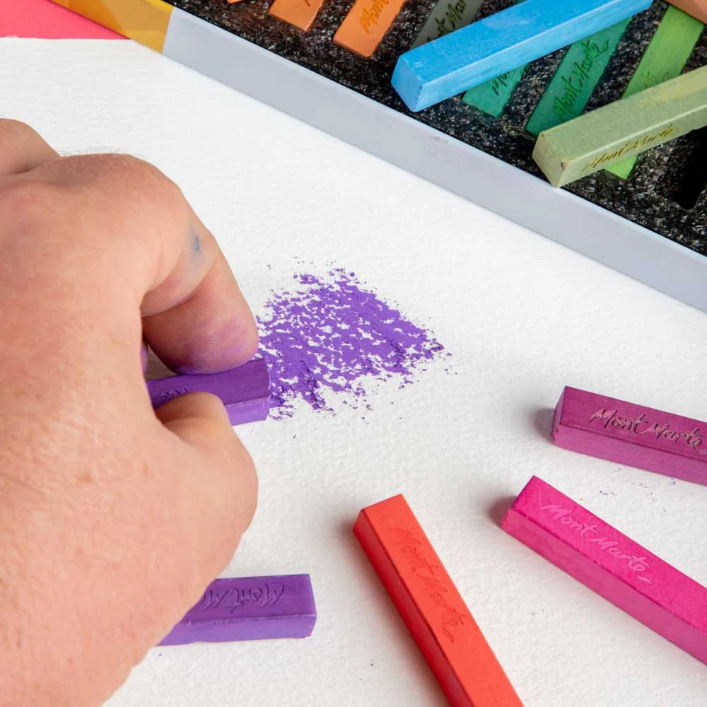 Mont Marte Weiche Pastellkreiden 36 Farben im Metallkasten