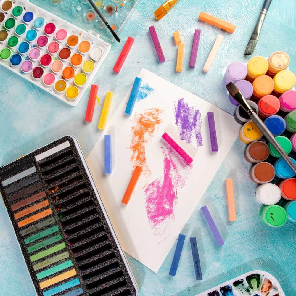 Mont Marte Weiche Pastellkreiden 36 Farben im Metallkasten