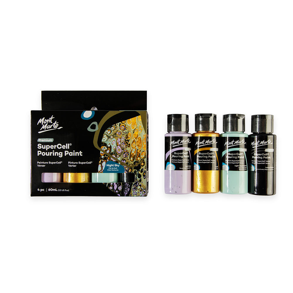 Mont Marte SuperCell® Pouring Set - Night Sky - 4x60ml in Flaschen