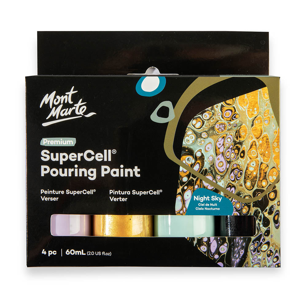 Mont Marte SuperCell® Pouring Set - Night Sky - 4x60ml in Flaschen