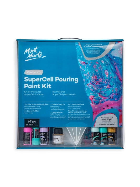 Mont Marte SuperCell Pouring Paint Kit Premium – 67-teiliges Set
