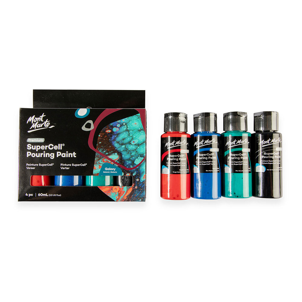 Mont Marte SuperCell® Pouring Set - Galaxy - 4x60ml in Flaschen