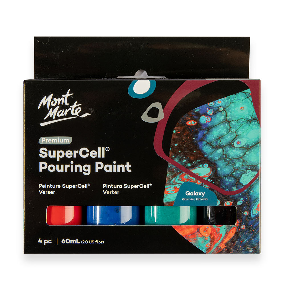 Mont Marte SuperCell® Pouring Set - Galaxy - 4x60ml in Flaschen