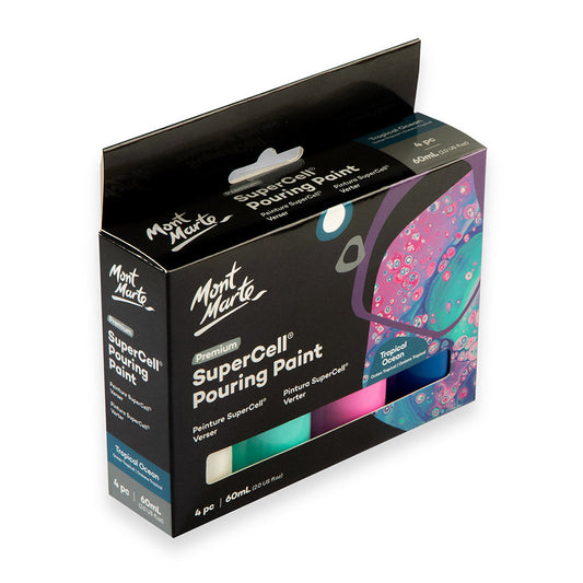 Mont Marte SuperCell® Pouring Set - Tropical Ocean - 4x60ml in Flaschen