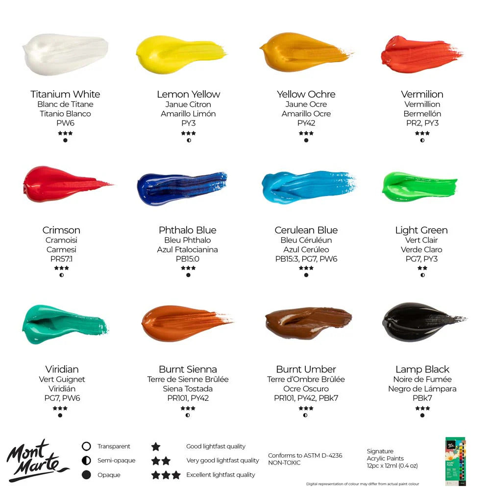 Mont Marte Acrylfarben Set 12 x 12 ml
