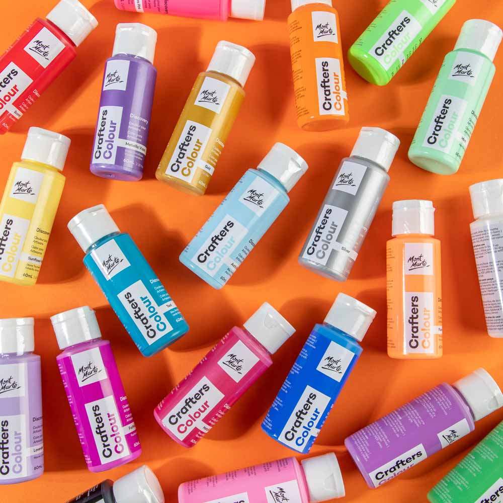 Mont Marte Acrylfarben Set 21 x 60 ml – inkl. Fluor- & Metallic-Farben