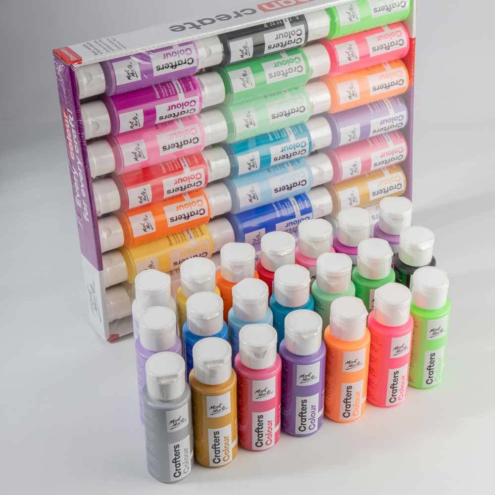 Mont Marte Acrylfarben Set 21 x 60 ml – inkl. Fluor- & Metallic-Farben