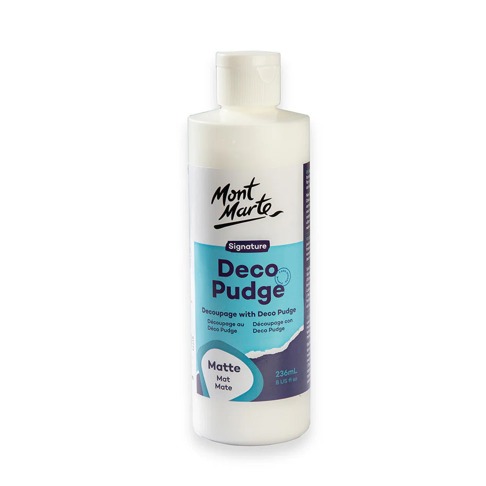 Mont Marte Deco Pudge Mattlack 236 ml – 3 in 1 Kleber, Versiegelung & Lack