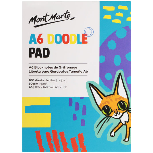 Mont Marte Doodle Pad A6 – kompakter Zeichenblock mit 100 Blatt, 80 g/m² - SETL