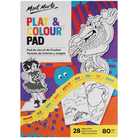 Mont Marte Play & Colour Pad A4 – Kreativblock mit 28 Seiten, 80 gm² - SETL