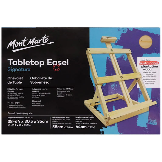 Mont Marte Tischstaffelei aus Kiefernholz – klappbar, für Leinwände bis 58 cm