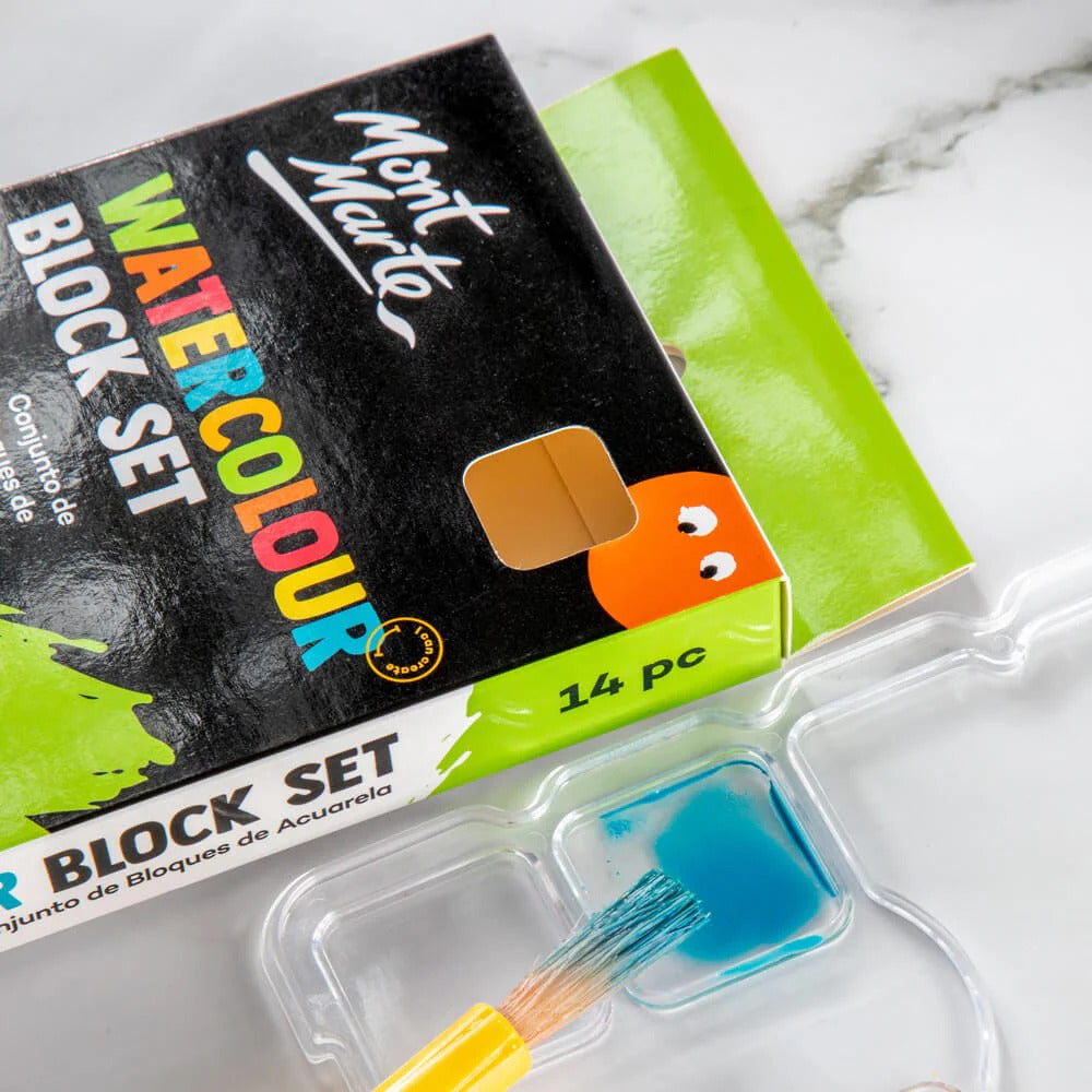 Mont Marte Wasserfarben Set – 12 Farben mit Pinsel - SETL