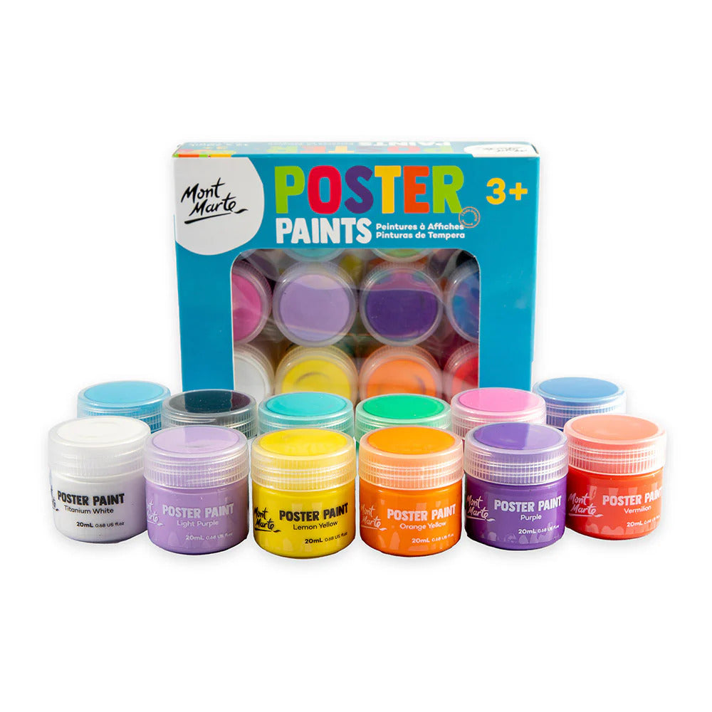 Mont Marte Posterfarben Set – 12 / 24 Farben à 20 ml
