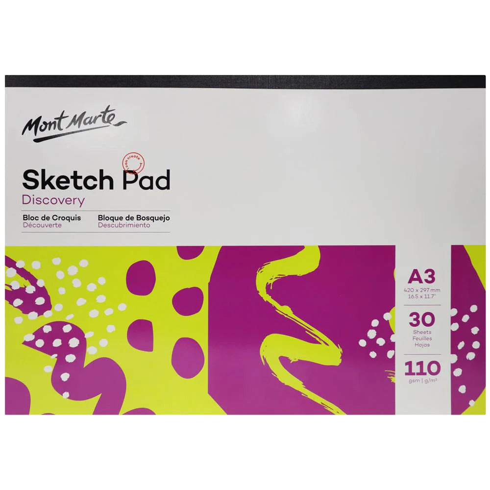 Mont Marte Skizzenblock 110 g/m² – 30 Blatt, A3/A4