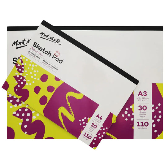 Mont Marte Skizzenblock 110 g/m² – 30 Blatt, A3/A4 - SETL