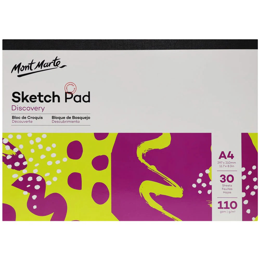 Mont Marte Skizzenblock 110 g/m² – 30 Blatt, A3/A4