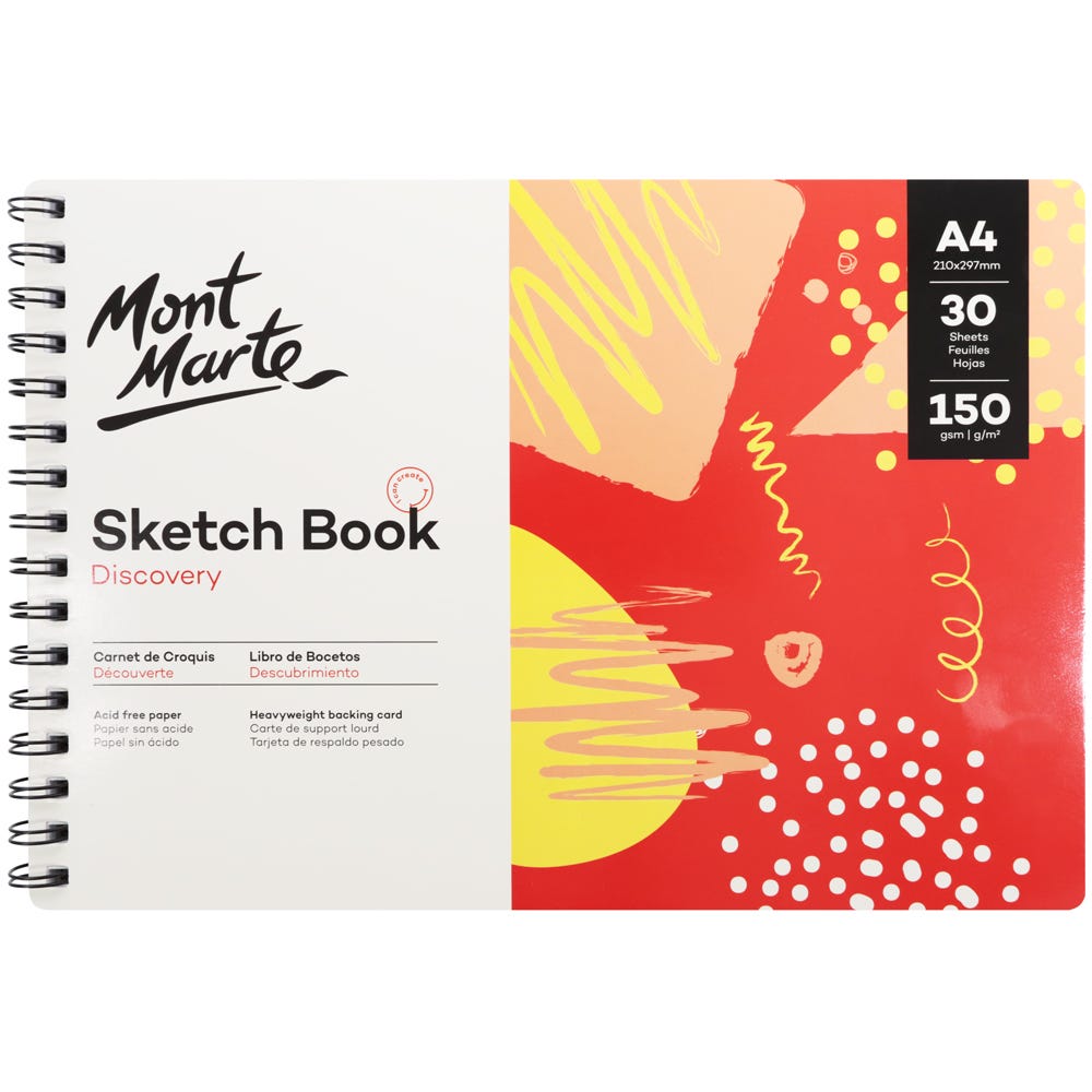 Mont Marte Skizzenbuch 150 g/m² – 30 Blatt, A4/A5