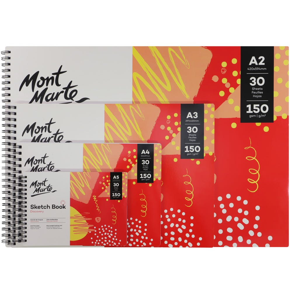 Mont Marte Skizzenbuch 150 g/m² – 30 Blatt, A4/A5