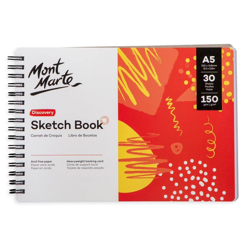 Mont Marte Skizzenbuch 150 g/m² – 30 Blatt, A4/A5