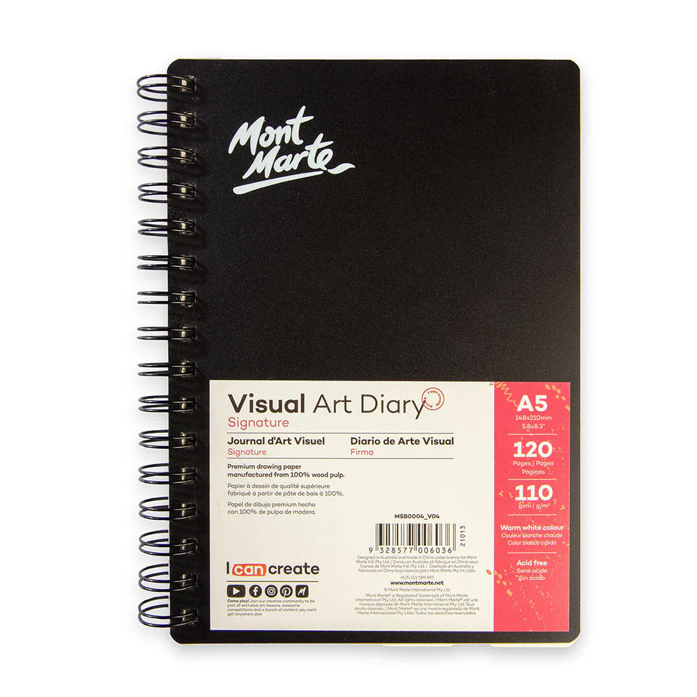 Mont Marte Visual Art Diary – 110 g/m², 120 Seiten