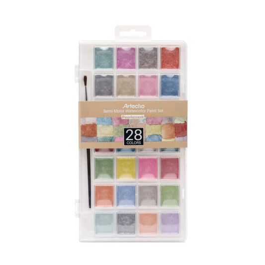 Artecho 28 Perlglanz-Metallic Farben mit Pinsel - SETL