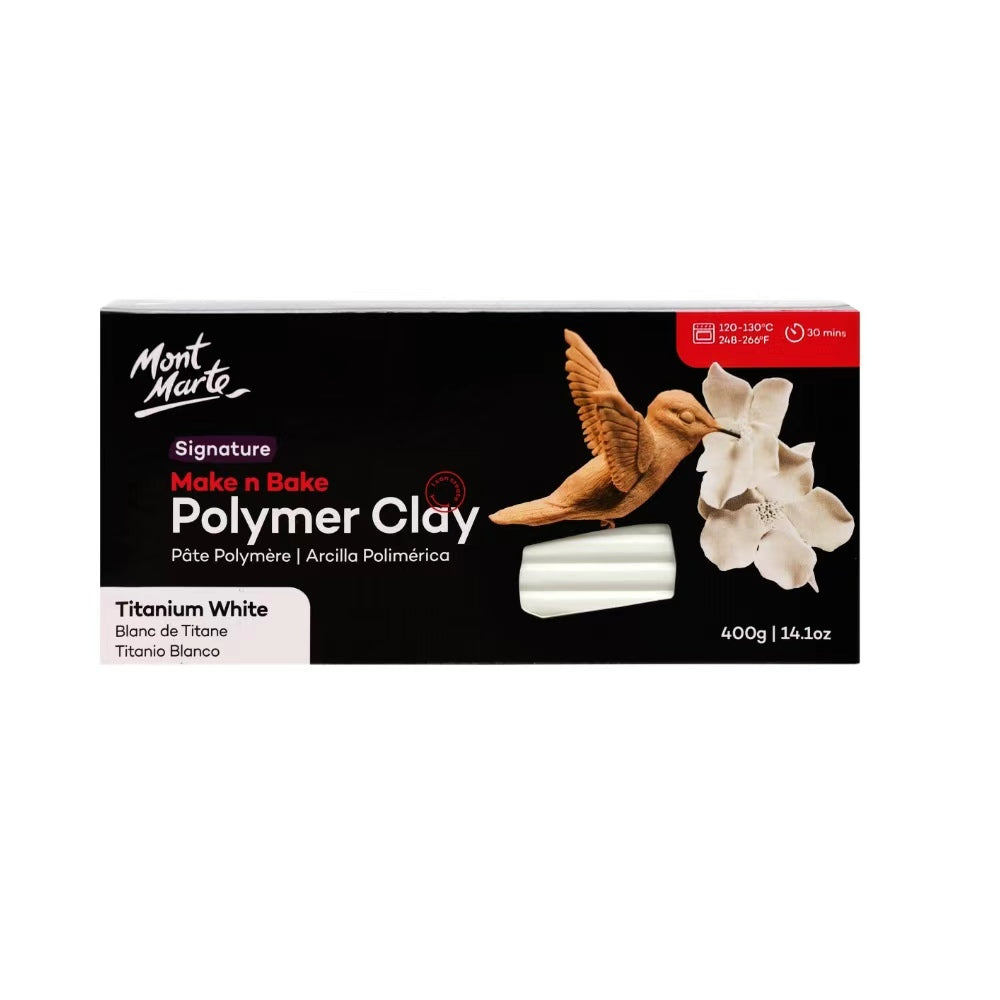Mont Marte Ofenhärtende Modelliermasse aus Polymer – Weiß 400g - SETL