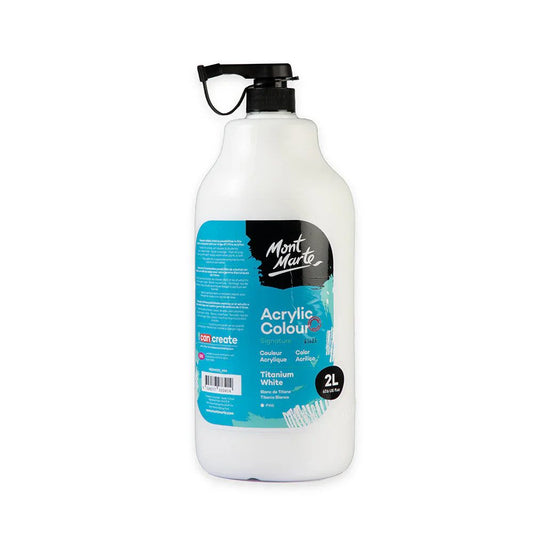Mont Marte Signature Acrylfarbe - Titanweiß -2L Flasche - SETL