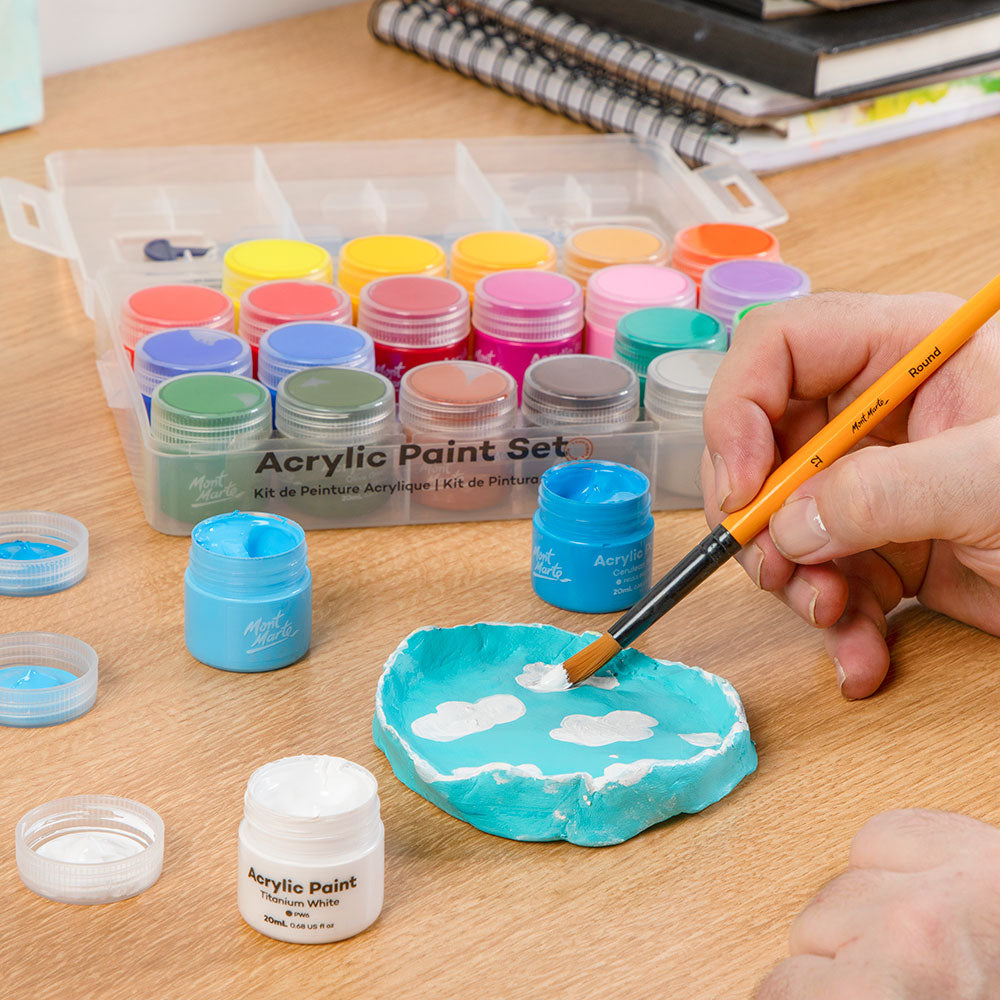 Mont Marte Acrylfarben Set im Koffer – 12 / 24 x 20 ml - SETL