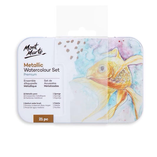 Mont Marte Metallic Aquarellfarben Set - 18 Farben