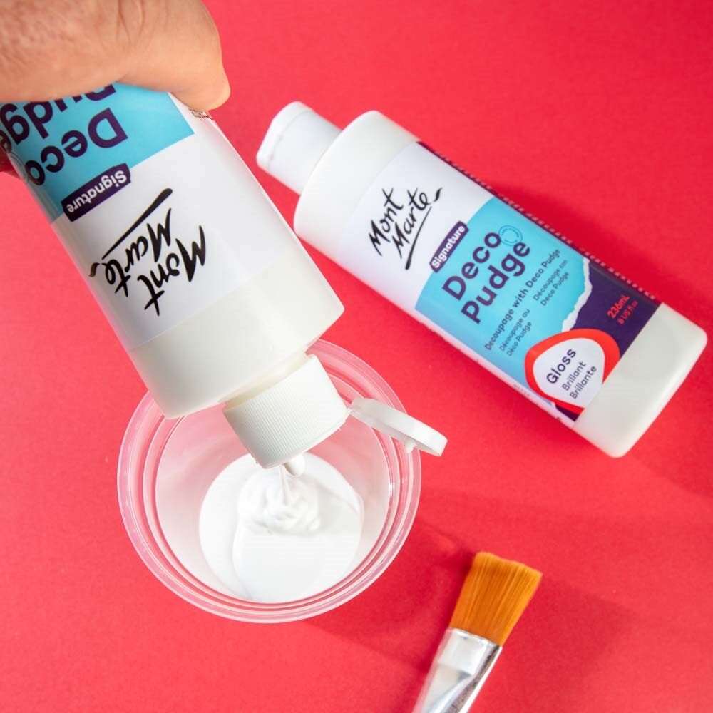 Mont Marte Deco Pudge Gloss 236ml – 3 in 1 Kleber, Versiegelung & Lack - SETL
