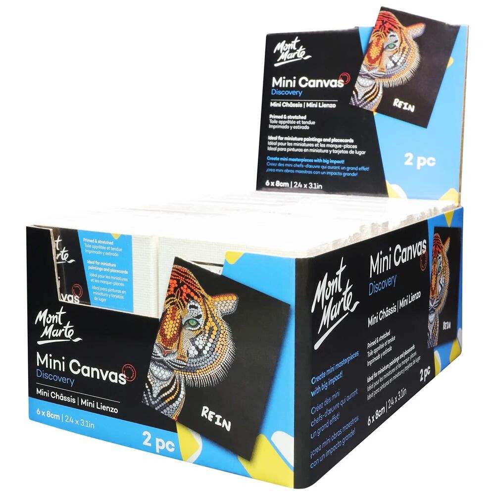 Mont Marte Discovery Mini Leinwand 6 x 8 cm, 2er Set