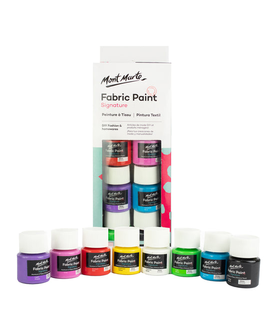 Mont Marte Textilfarben Set - 8 / 12 / 20 / 36 x20ml in Dosen - SETL