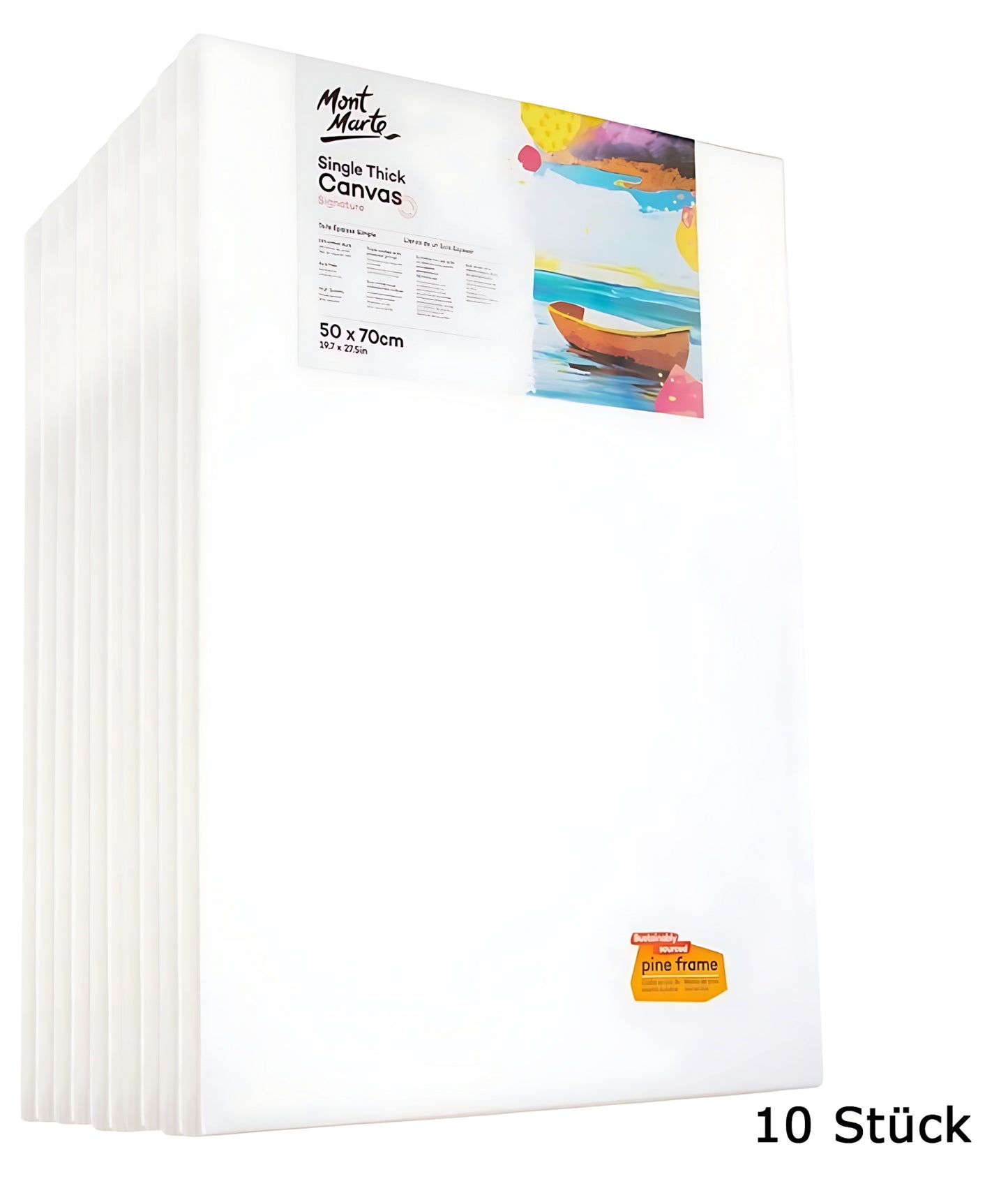 Mont Marte Keilrahmen Leinwand Set aus Baumwolle, 280 g/m², dreifach vorgrundiert - verschiedene Größen - SETL