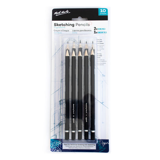 Mont Marte Signature Bleistift Set – 10 Stück, verschiedene Härtegrade