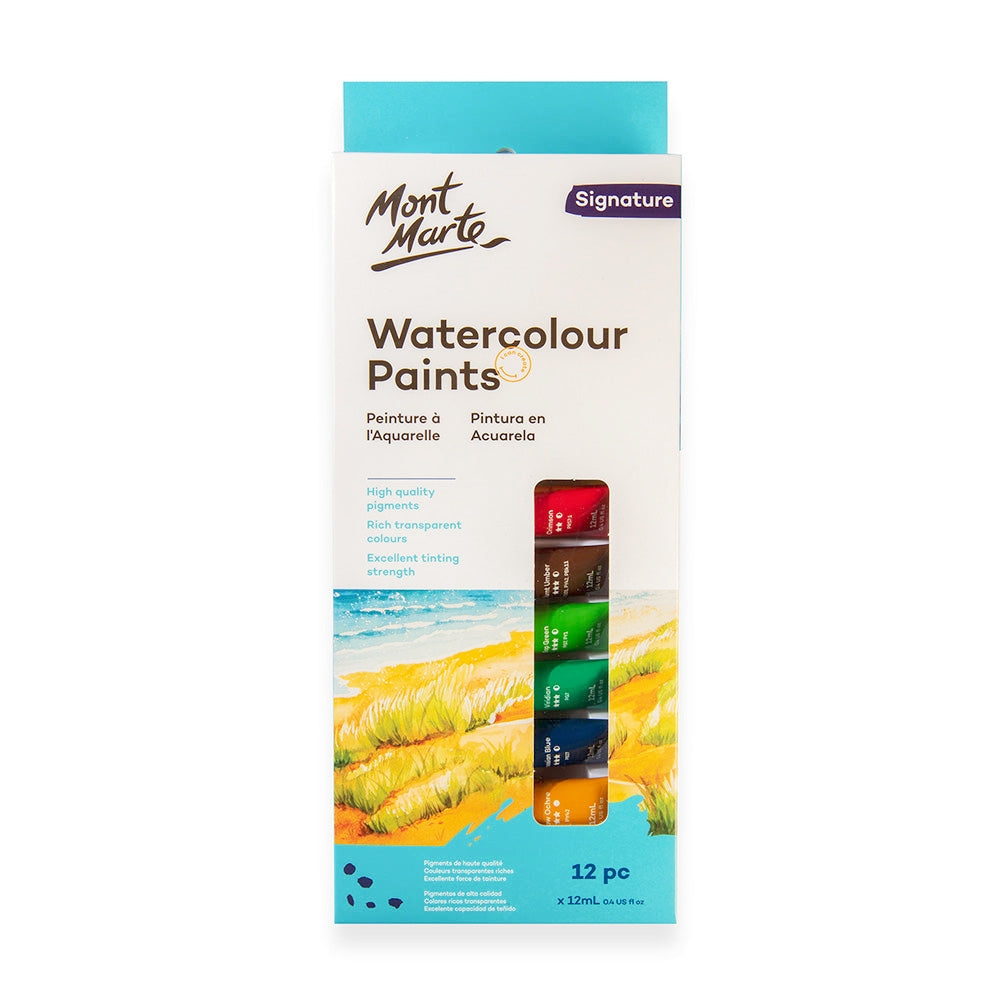 Mont Marte Aquarellfarben Set - 12 / 24 Farben, je 12 ml - SETL