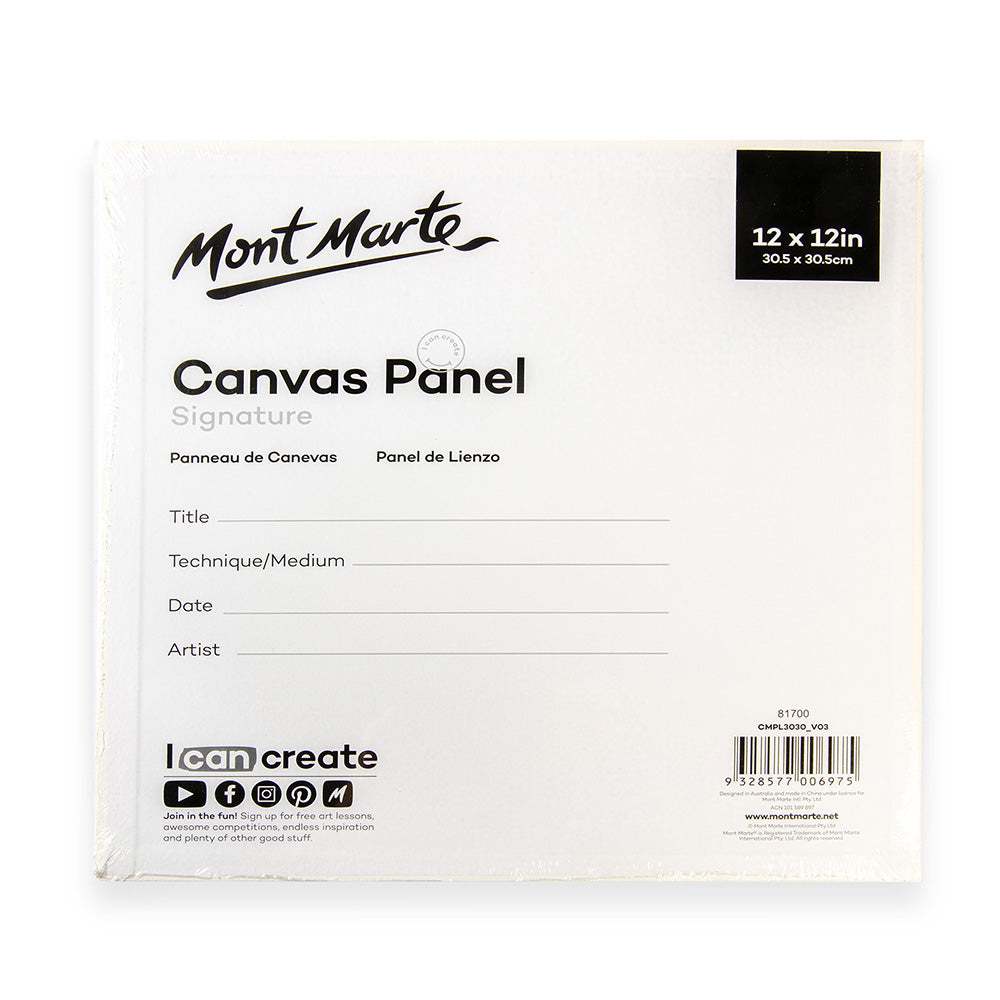 Mont Marte Leinwandplatten 30,5 x 30,5 cm, 2er Set