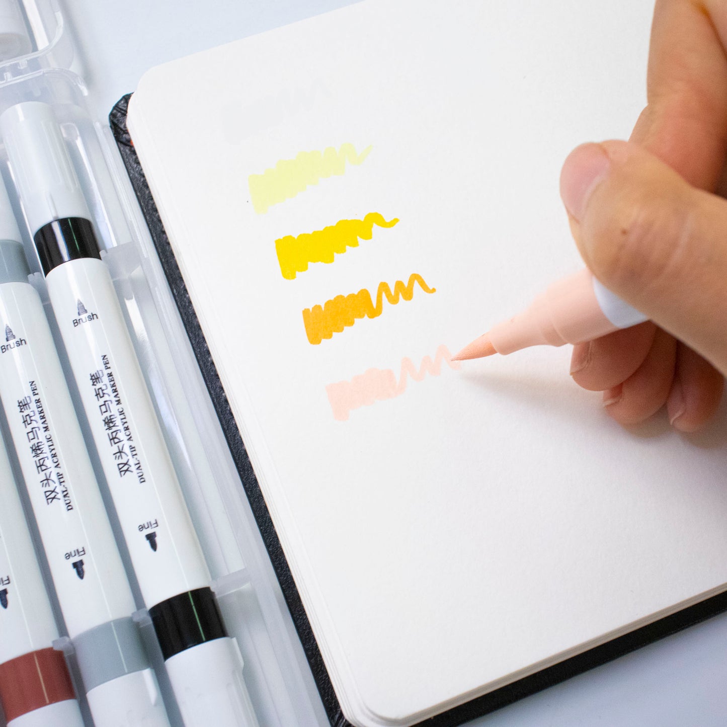 Artecho Doppelspitze Acrylstifte Set – 24 / 48 Farben – mit Feiner & Breiter Spitze