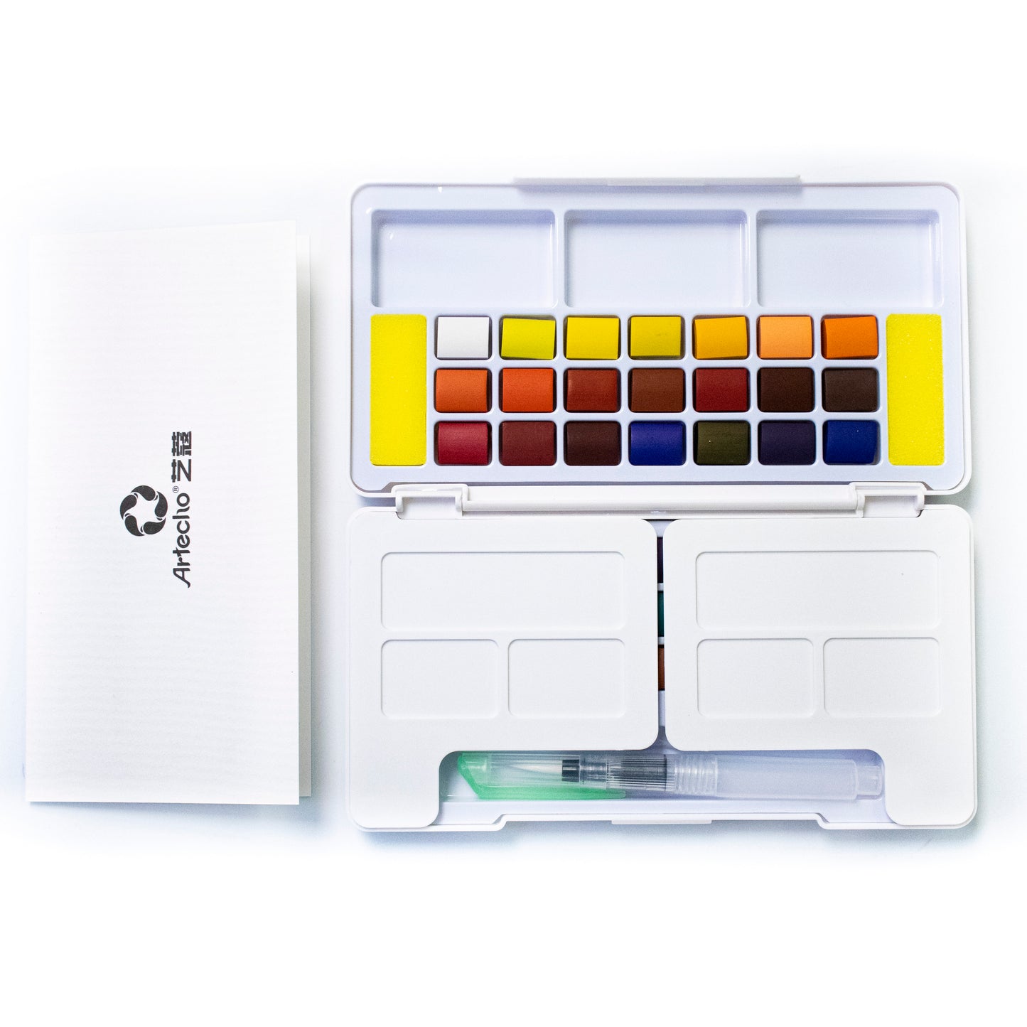 Artecho Aquarellfarben Set – 24 / 48 / 72 Farben mit Wassertankpinsel & Schwamm