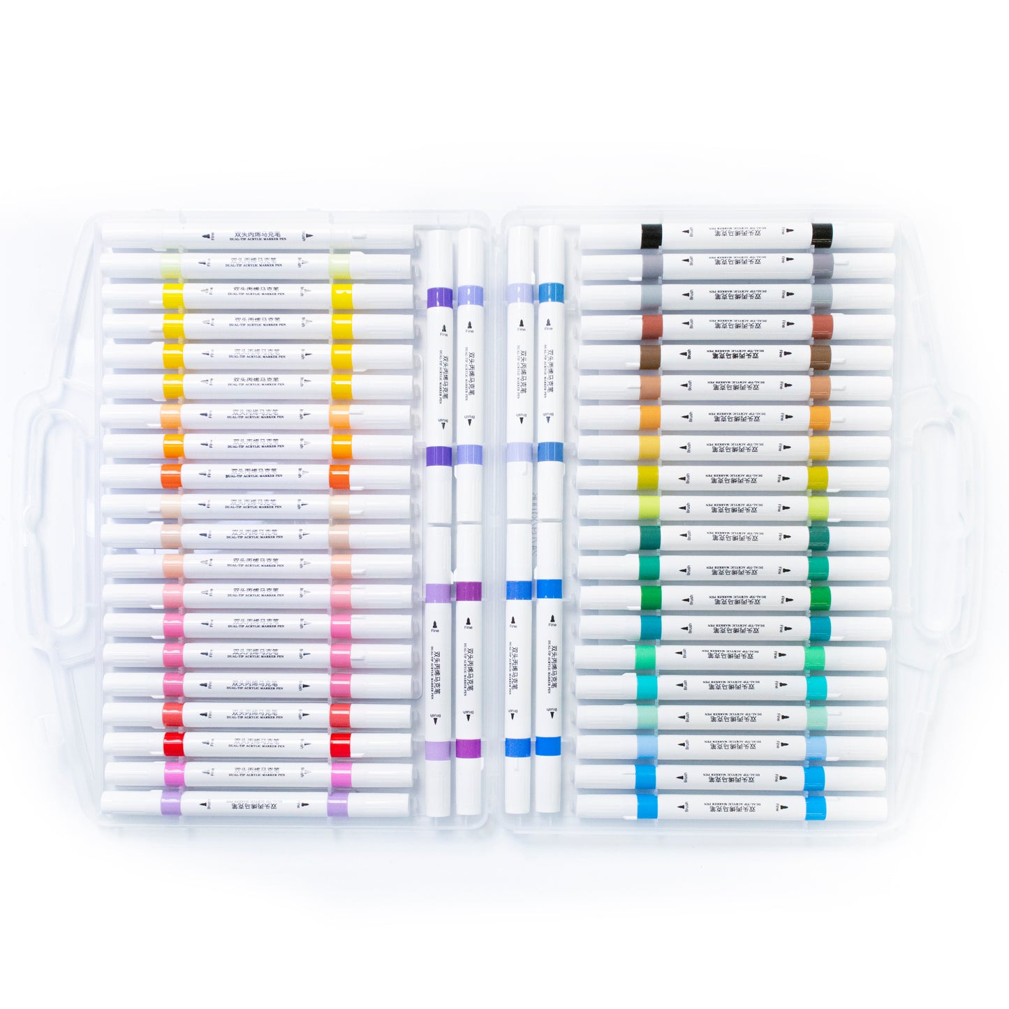 Artecho Doppelspitze Acrylstifte Set – 24 / 48 Farben – mit Feiner & Breiter Spitze