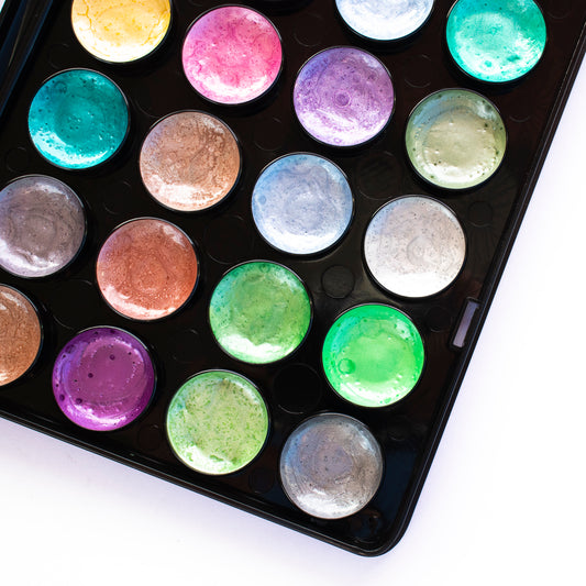 Mont Marte Aquarellfarben Signature – 36 Metallic Farben - mit Pinsel