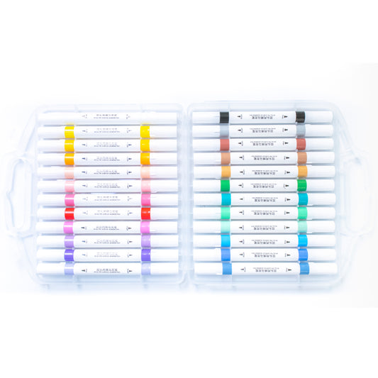 Artecho Doppelspitze Acrylstifte Set – 24 / 48 Farben – mit Feiner & Breiter Spitze