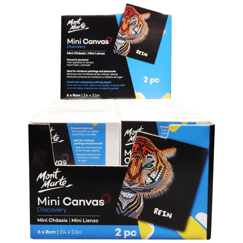 Mont Marte Discovery Mini Leinwand 6 x 8 cm, 2er Set