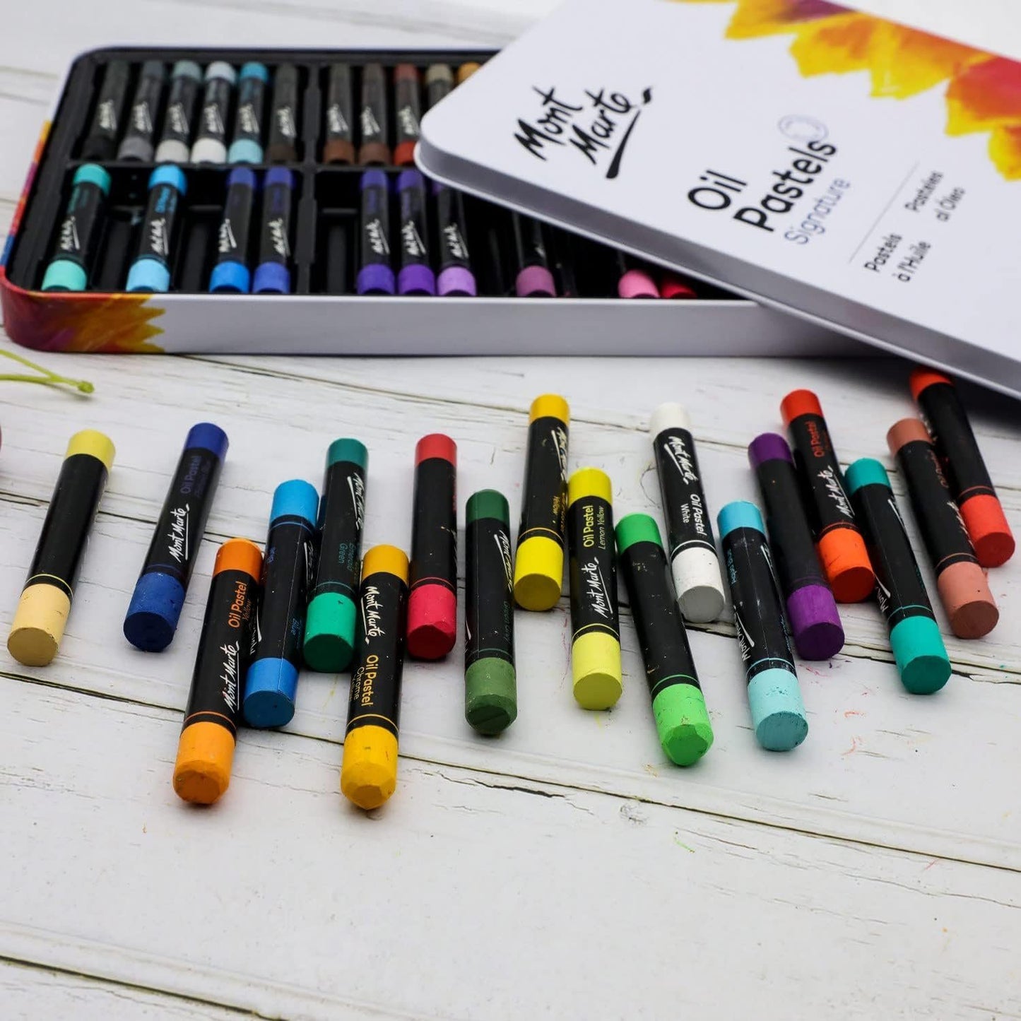 Mont Marte Ölpastellkreiden Set Signature – 36 / 48 Farben, weiche Ölkreiden