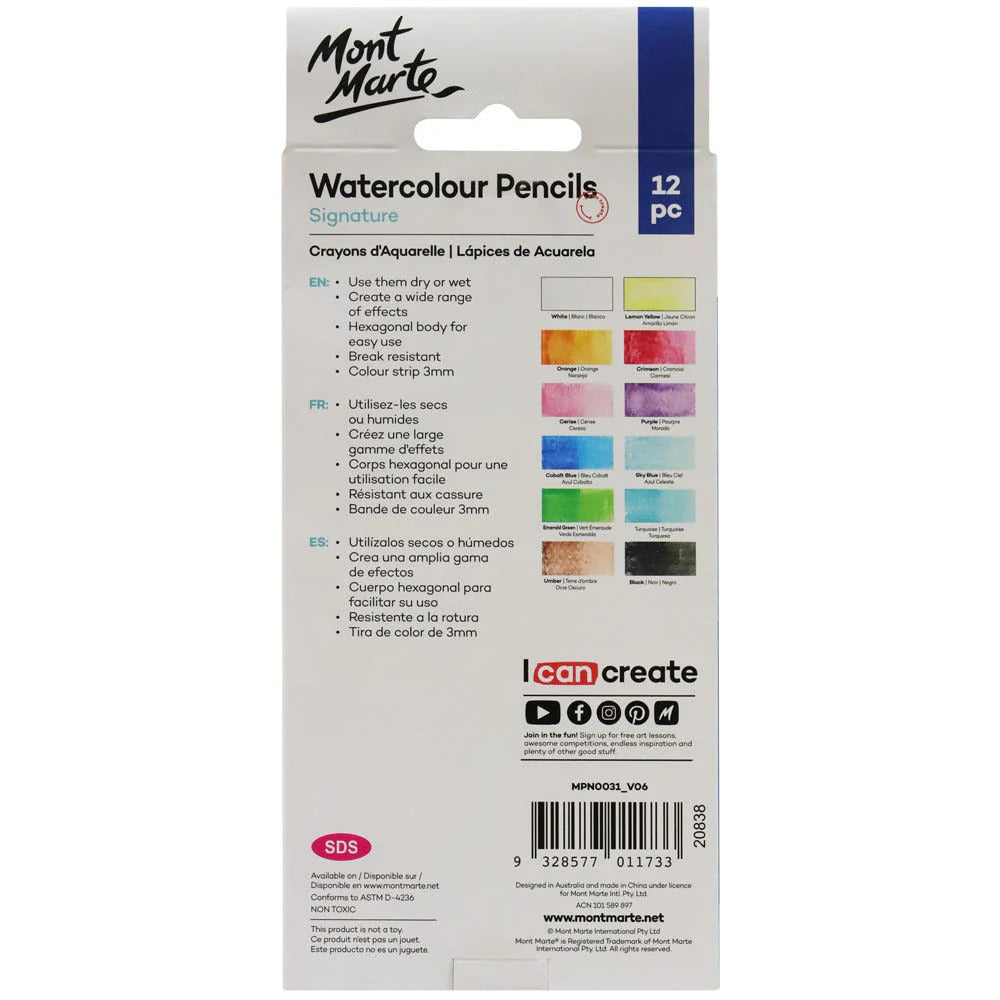 Mont Marte Signature Aquarellstifte 12-teilig - SETL