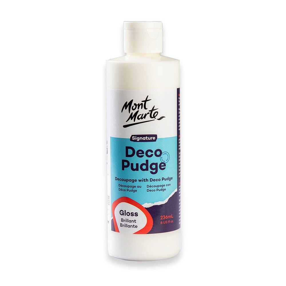 Mont Marte Deco Pudge Gloss 236ml – 3 in 1 Kleber, Versiegelung & Lack - SETL