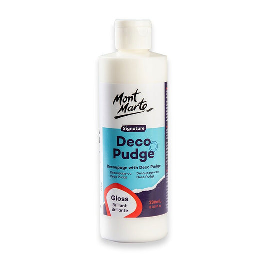 Mont Marte Deco Pudge Gloss 236ml – 3 in 1 Kleber, Versiegelung & Lack - SETL