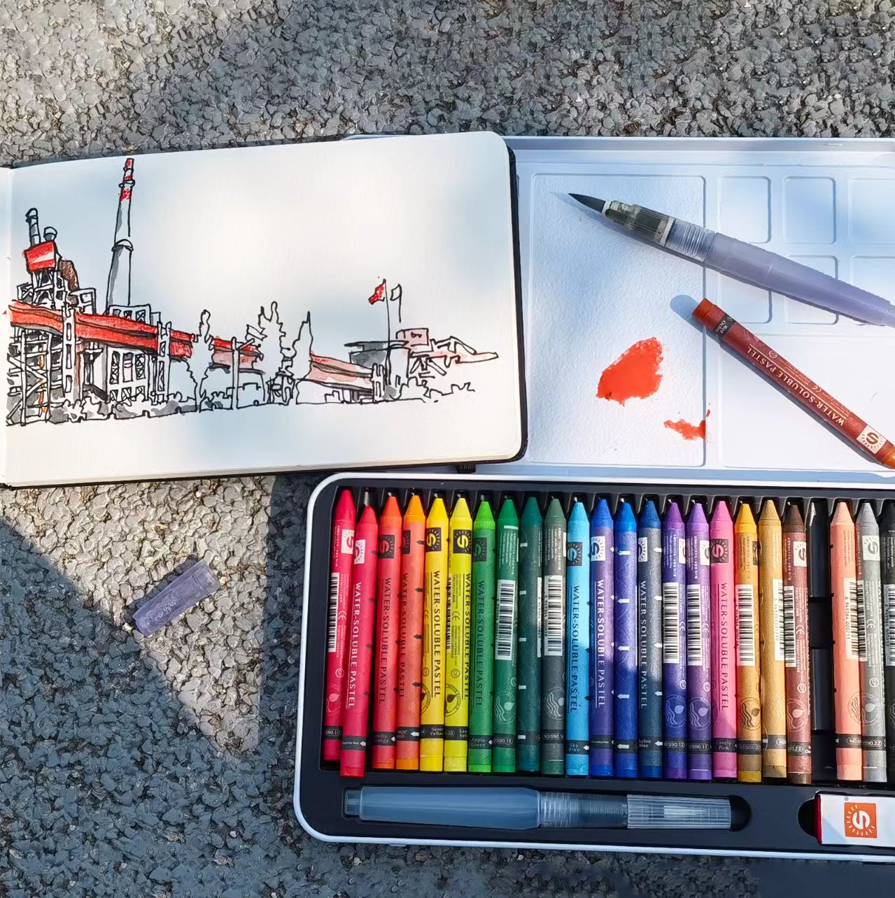Sunny Aquarelle Pastellkreide - 12 / 25  Farben - SETL