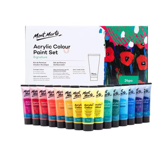 Mont Marte Acrylfarben Set 12 / 24 Farben x 75ml Tuben - SETL