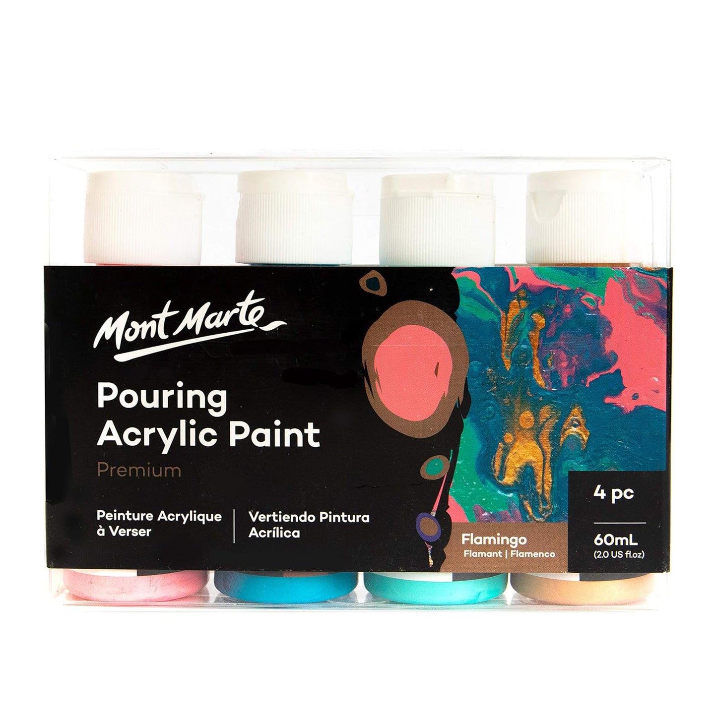 Mont Marte Pouring Set - Flamingo - 4x60ml in Flaschen