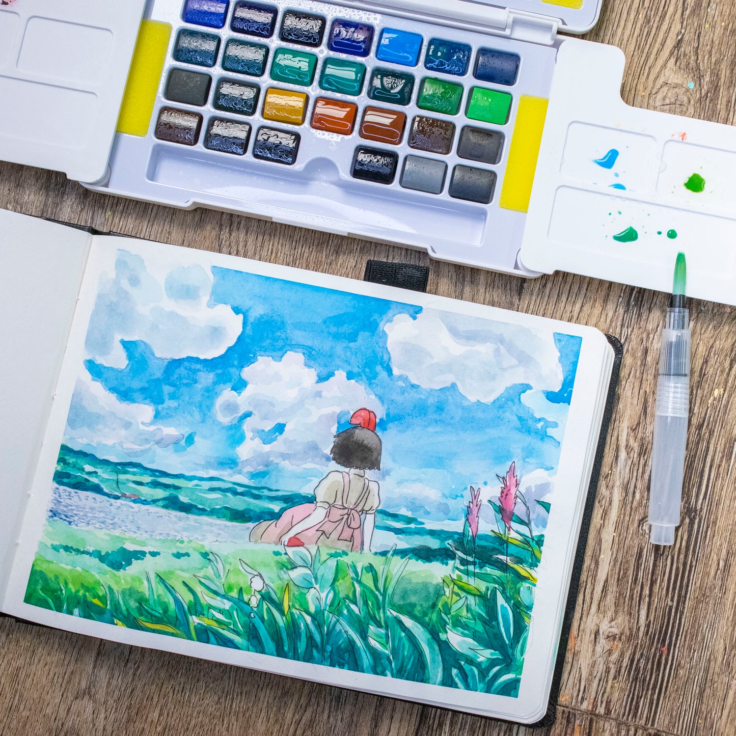 Artecho Aquarellfarben Set – 24 / 48 / 72 Farben mit Wassertankpinsel & Schwamm